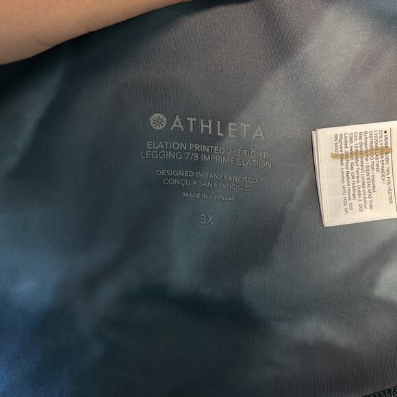 Athleta 3X Elation Printed Black & Gray 7/8 Tight Leggings - Picture 9 of 16